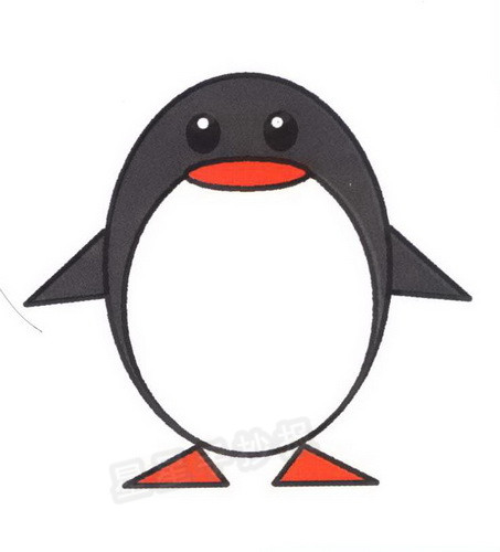 卡通小企鹅简笔画图片