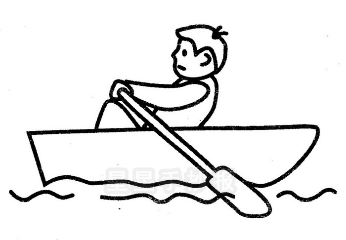 划船运动简笔画