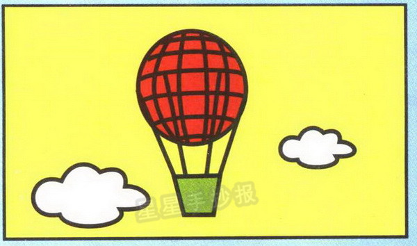 热气球简笔画图片画法