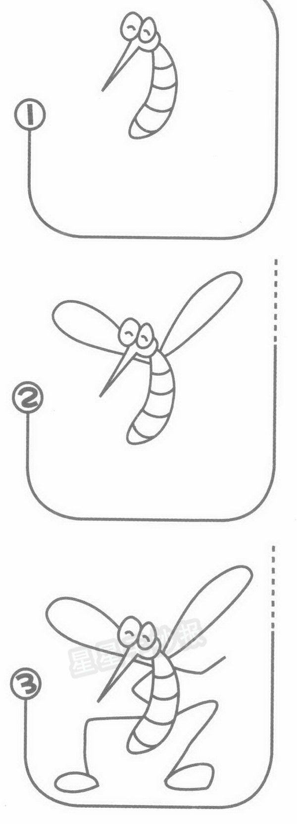蚊子简笔画简单画法