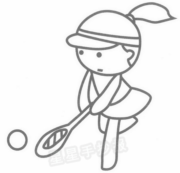 网球选手简笔画