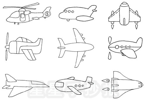 星星报 简笔画 交通工具简笔画 >> 正文内容 飞机一般指具有固定机翼